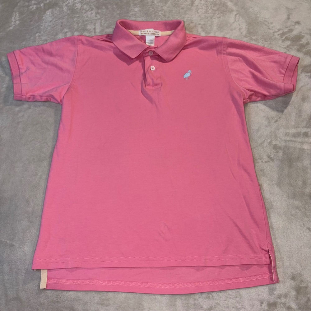 The Beaufort Bonnet Company Kids Pink Pima Cotton Polo Shirt Size 10